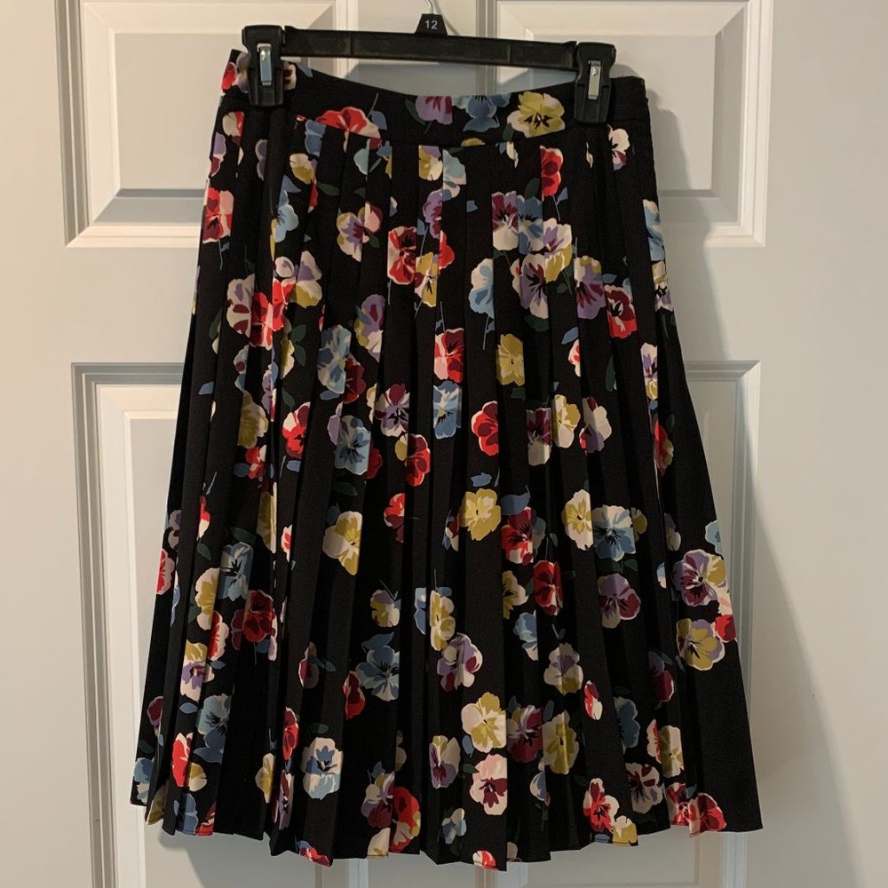 Ann Taylor Floral Pleated Full Skirt